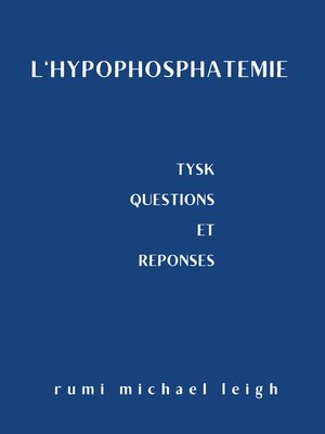 cover image of L'hypophosphatémie